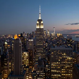 manhattan at dusk, dim volumetric lighting, hype realistic, hdr, postprocessing, hyperdetailed, intricate, epic composition, cinematic lighting, masterpiece, trending on artstation, extraordinary artwork by nathan walsh