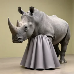 rhino wearing a dress