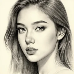 face of a beautiful young woman, pencil art, ink and pencil, hyperrealistic, hyperdetailled, digital art, greg rutkowski, artstation, 8 k, beautiful drawing, paper texture