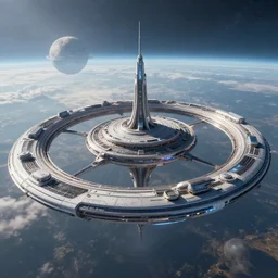 a futuristic ring city on an alien planet, ultra realistic, lifelike, photorealistic, highly detailed
