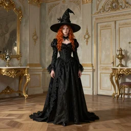 Fantasy concept art of a witch girl standing on a palace room by William-Adolphe Bouguerea, highly detailded