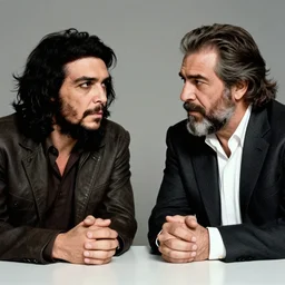 che guevara and fidel castro are negotiating, realistic, hyper detailed, hd, award winning photo by yousuf karsh