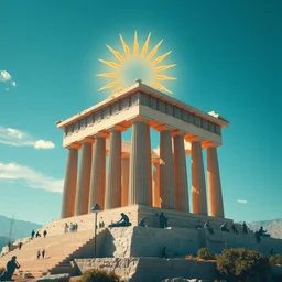 the colossus of rhodes, a statue of the greek sun - god helios, erected in the city of rhodes, on the greek island, so beautiful, by lliam brazier, petros afshar, peter mohrbacher and victo ngai, contest winner on behance