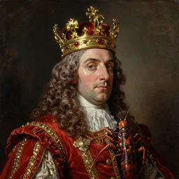portrait of Cockroach with crown, the new king of Great Britain, a renaissance matte painting