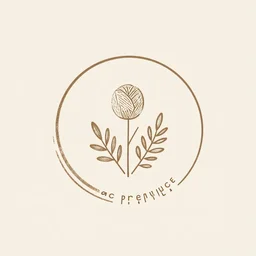 minimalistic logo, round, art, wool, craft, exquisite, premium, plants