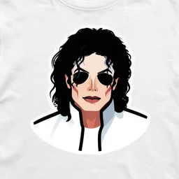 michael jackson, digital art, iconic icon, 2 d vector logo, cartoon, t - shirt design
