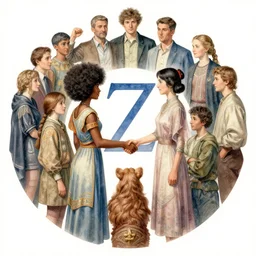 the circle complete, greek symbol zeta, diversity team, afro, asian, european!!, handshake, highly detailed, digital painting, watercolor, soviet realism, engraving, artstation, concept art, smooth, sharp focus, vivid grunge, manga, illustration, unreal engine 5, 8 k, art by bilibin and kuvshinov and malevich and mucha