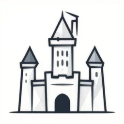 flat 2 d vector art, 2 d low polygon art, custom modern castle, symmetric art, vector line art, polygon