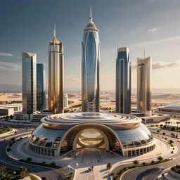 the city of neom in saudi arabia upon completion, cinematic shot, hyper realistic, hyper detailed