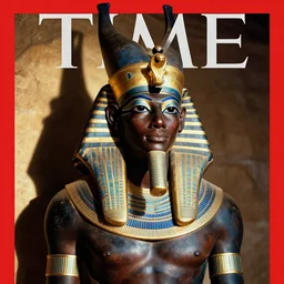 a closer hero portrait of a live nubian temple guard in old egypt. photography photo art. cover of time magazine, dramatic light and shadow, saturated colors, ciaroscuro, interpreted by anders zorn
