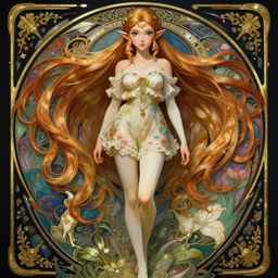 link from zelda with a beautiful face and eyes, long hair, wearing a flowery romper, long legs, fantasy, intricate, full body shot, sexy, highly detailed, digital painting, artstation, concept art, wallpaper, smooth, sharp focus, realistic photo by artgerm and greg rutkowski and alphonse mucha