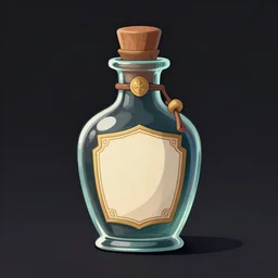a potion bottle, rpg, digital art, dark background