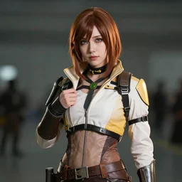 fallout 4 cosplay girl, half - opened costume, professional studio photo, 5 0 mm bokeh, film still