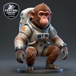 ( a monkey in a space suit ), surrealist sculpture by wendy froud, zbrush central contest winner, fantasy art, zbrush, reimagined by industrial light and magic, daz 3 d
