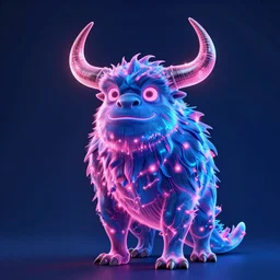 a two headed xanathar made of bioluminescence in the art style of monsters inc, fantasy, elegant, crisp 8 k line art, digital painting, artstation, unreal engine, octane render, emissive lighting, concept art, matte, sharp focus, hyper realistic lighting, illustration, deep royal blue and pink color scheme, art by carne griffiths