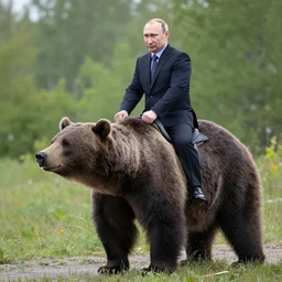 vladimir putin riding a bear