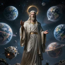God creating multiple universes, film photo, high detail, high resolution