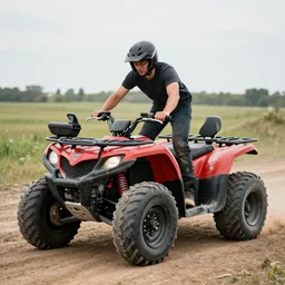 a guy having an accident while quad biking