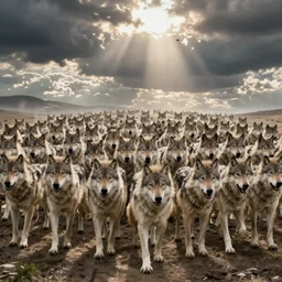 A screencap of the episode of Supermarket Sweep where they finally released the massive horde of Large and Feral wolves.