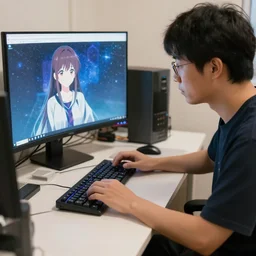 A man getting ready to use more computing power than nasa to make an anime girl