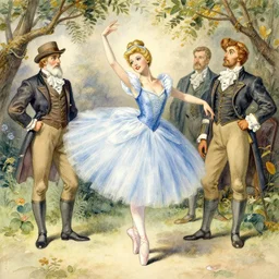 realistic fairytale illustration of ballerina in cinderella, art by john bauer and walter crane and harold gaze, watercolor art, illustration