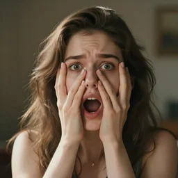 panicked face