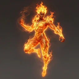 a highly detailed illustration of attractive young african fire god with short hair, flaming body, heroic jumping pose, intricate, elegant, highly detailed, centered, digital painting, artstation, concept art, smooth, sharp focus, league of legends concept art, wlop