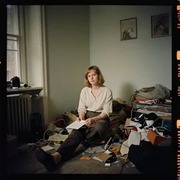 kodak portra 4 0 0, wetplate, muted colours, 1 9 6 0 s style, a messy room, in the style of by britt marling