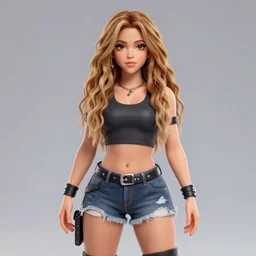 Shakira but is a vtuber, hd, 3d model