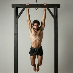 a photorealistic portrait of matteo salvini hanging from the gallows