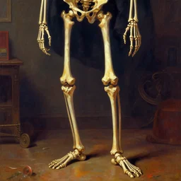 a caricature portrait of a skeleton with very long legs vibrant color scheme, highly detailed, in the style of romanticism, cinematic, artstation, moebius, greg rutkowski