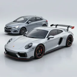 3 d render of an porsche 9 1 1, opel corsa, hybrid concept car, wide angle, sharp, very detailed, high resolution, unreal engine 5 render, trending on artstation, motortrend magazine, concept car magazine