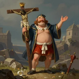 humpty dumpty at the passion of christ, https : / / www. artstation. com / artwork / v 1 1 loy