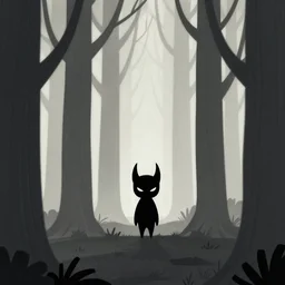 forest of trees, style of hollow knight