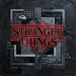 11 from the TV series Stranger Things by Sachin Teng ,  dark vibes, Organic Painting , Matte Painting,  geometric shapes, hard edges, graffiti, street art:2 by Pixar (2009):4