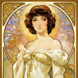 princess leia, korean art nouveau anime, ( alphonse mucha )