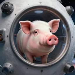 a pig in a spaceship
