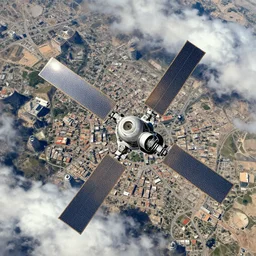 satellite view of the silver city in heaven, ray - traced global illumination, digital painting, illustration, intricate detail