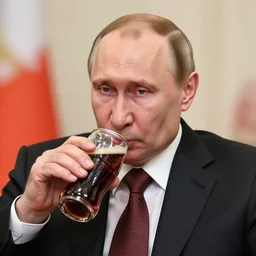 a portrait of putin drinking cola digital concept art - n 2 0