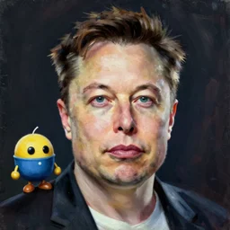 portrait of elon musk as doctor eggman, realistic oil painting