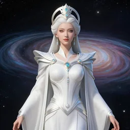 portrait of the powerful empress of the solar system in the style of krenz cushart. glowing, ornate and intricate linework, stunning, dynamic lighting, ultrafine and hyperdetailed.