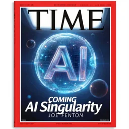 TIME magazine cover, the coming AI singularity, by Joe Fenton, 4k