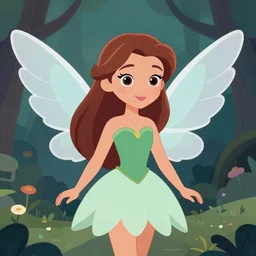 beautiful fairy with wings, cartoon style