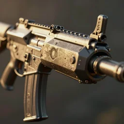 cyberpunk rifle, muzzle and barrel close up, atmospheric lighting, painted, intricate, golden hour, ultra detailed by peter gric, giger, enki bilal