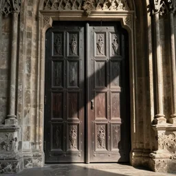 there is a locker on a huge door of cathedral