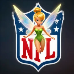 epic professional digital art tinkerbell NFL team logo, best on artstation, cgsociety, wlop, Behance, pixiv, astonishing, impressive, outstanding, epic, cinematic, stunning, gorgeous, much detail, much wow, masterpiece.
