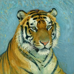 Tiger as self portrait by von gogh