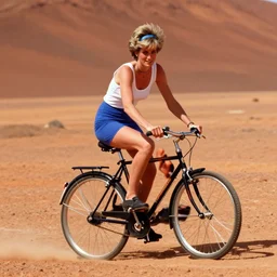 paparazzi photo of princess diana riding a bicycle on mars, detailed, 3 5 mm