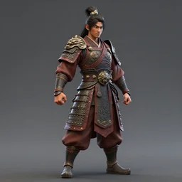 asian warrior, 3 d render, artstation, art by yeonjun park