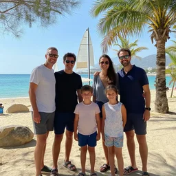 une famille en vacances